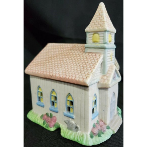EASTER VILLAGE CHURCH FLOWER SHOP GROCERY STORE Spring pastel building house 3pc - Picture 8 of 12